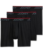 Jockey Men's Underwear Sport Silver Cotton Stretch 6 Boxer Brief, Black, M  at  Men's Clothing store