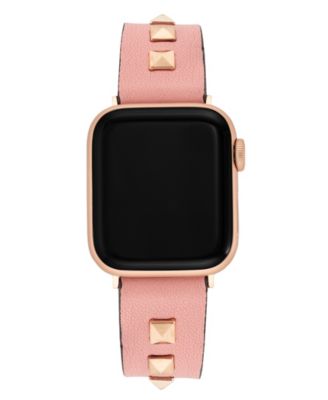 Women's Pink Faux Leather Stud Accented Band designed for Apple Watch&reg; 42mm (Series 10) & 38/40/41mm