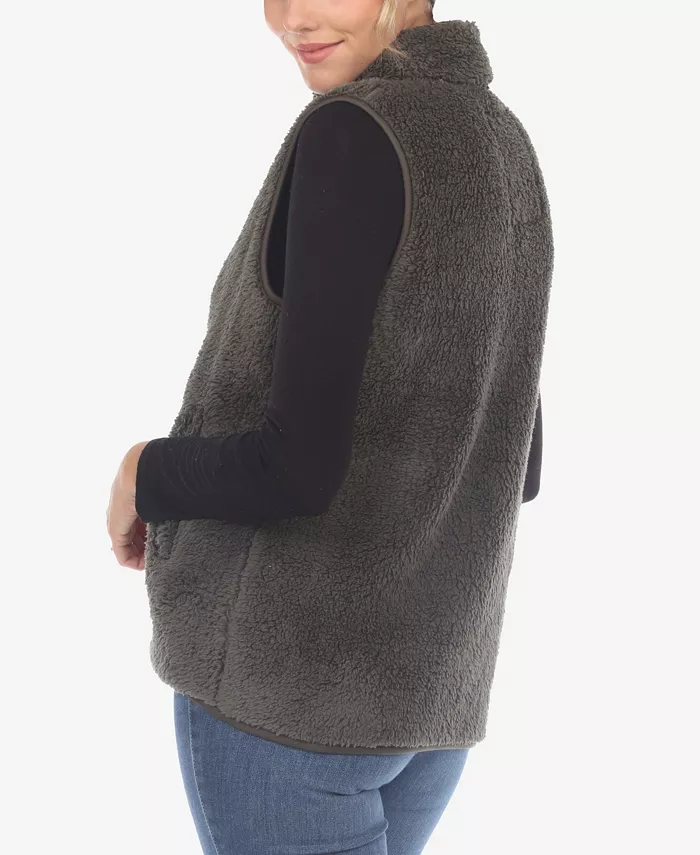 Women's Zip Up Sherpa Vest - thumbnail 9