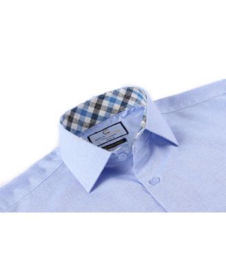 Men's Slim Fit Linen Look Short Sleeve Button Down Shirt