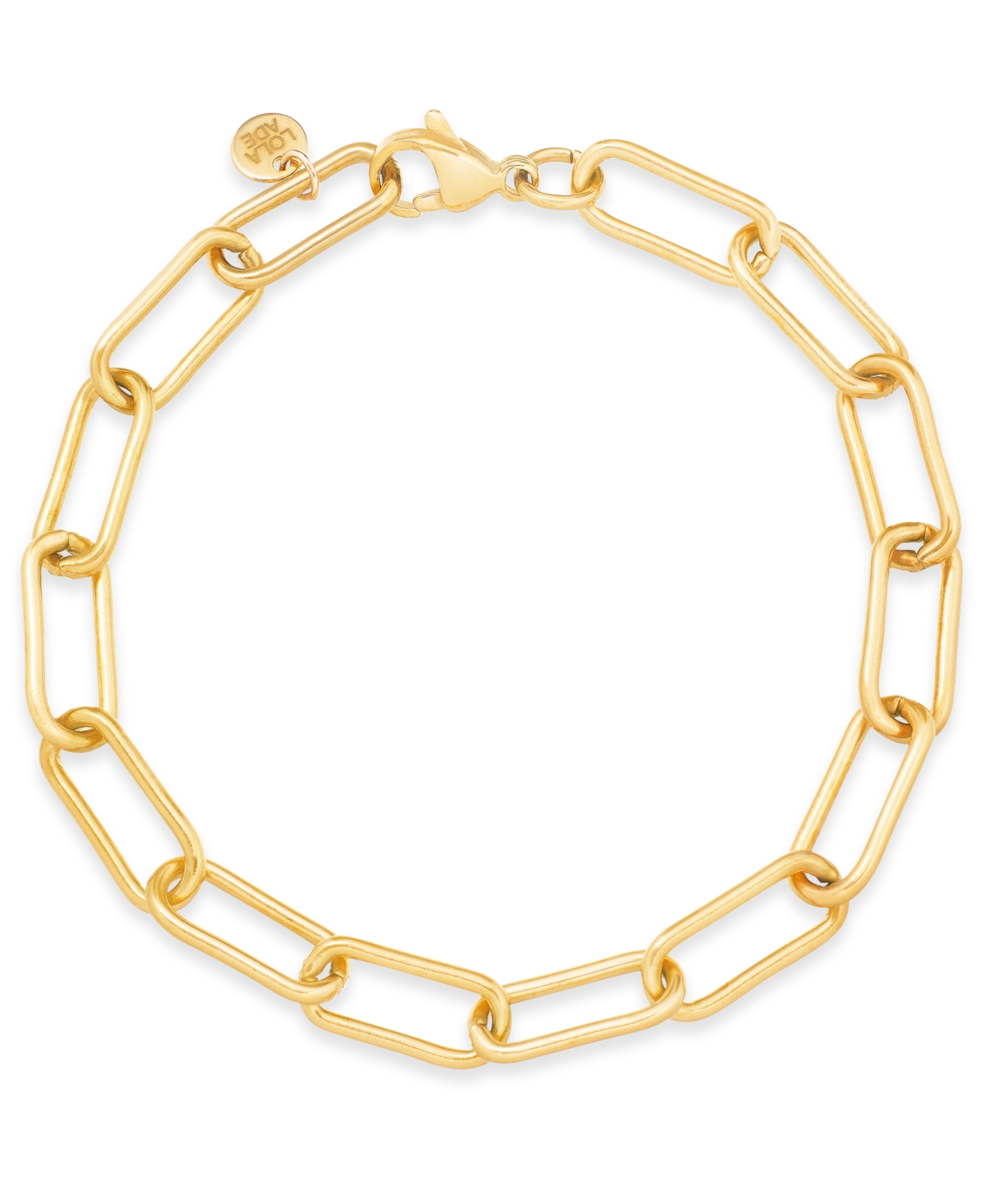 18k Gold-Plated Stainless Steel Paperclip Chain Link Bracelet - Gold
