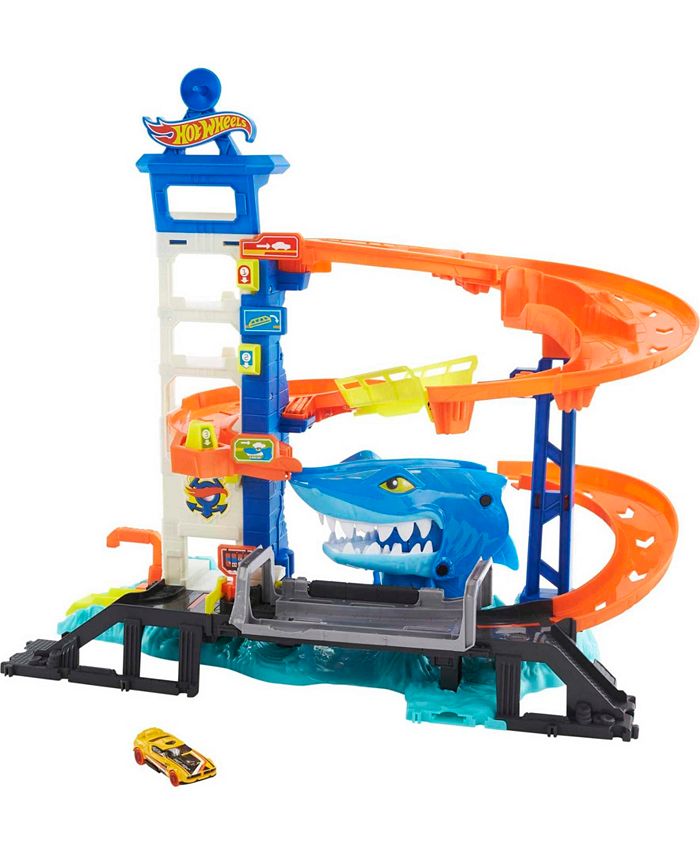 Hot Wheels City Shark Escape Track Set, Multi-Level Playset - Macy's