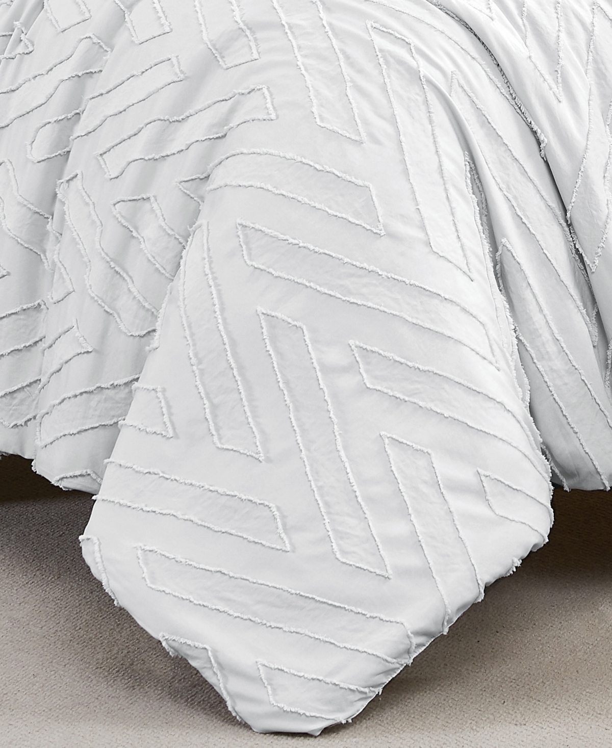 Southshore Fine Linens Chevron Clipped Jacquard 3-Pc. Comforter Set
