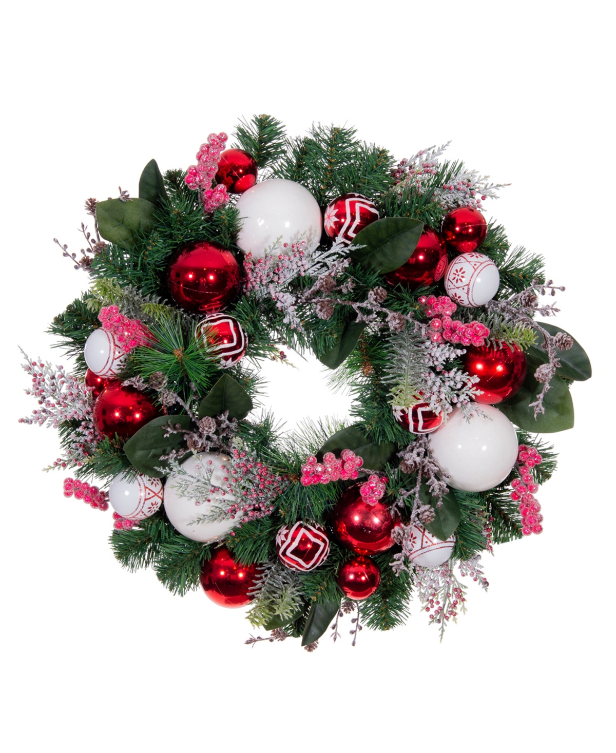 24" Lighted Christmas Wreath, Nordic - Assorted