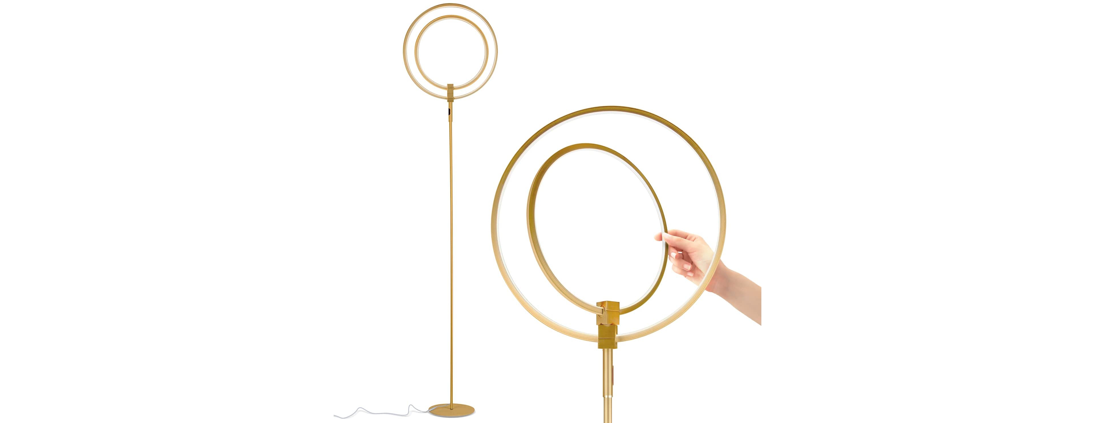 Eclipse 79" Led Torchiere Floor Lamp with Adjustable Rings