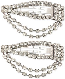 2-Pc. Silver-Tone Crystal Droop Hair Clip Set, Created for Macy's