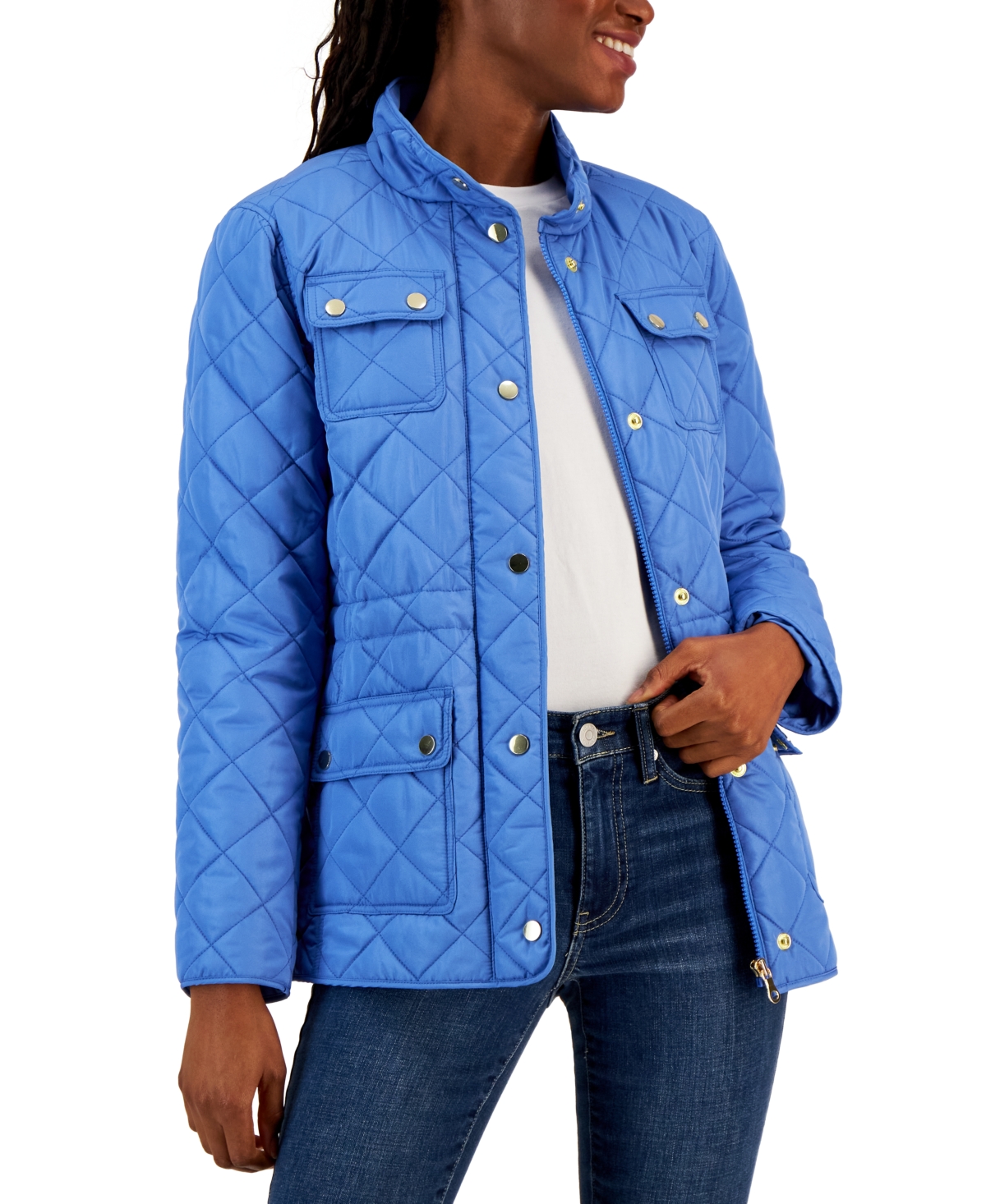 Charter Club Women's Quilted 4-pocket Collared Jacket, Created For Macy ...
