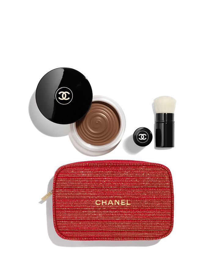 CHANEL, Makeup, Chanel Essentials Set Glow Forth Bronzer Setbronzer Brush  Red Bag