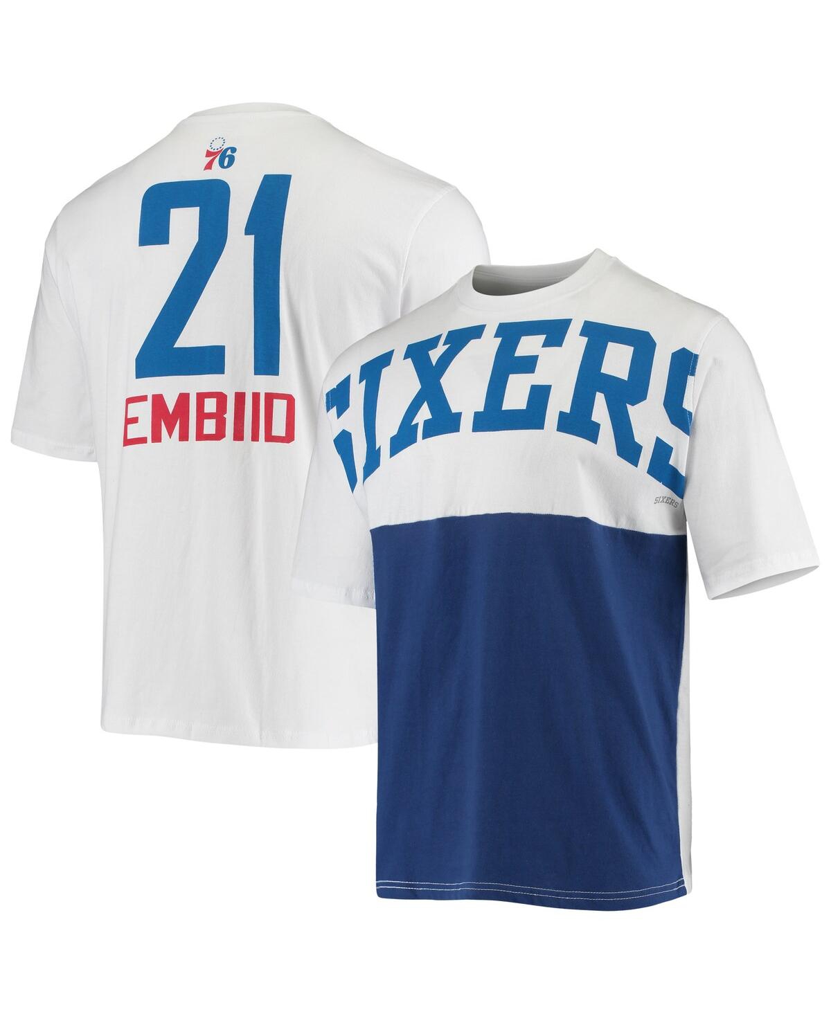 Shop Fanatics Men's  Joel Embiid White Philadelphia 76ers Yoke T-shirt