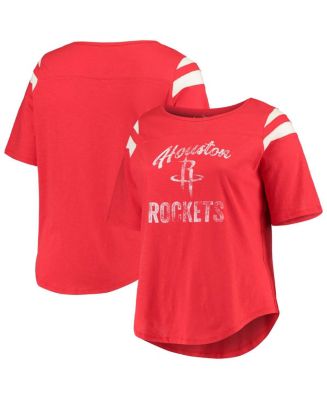 Women's Touch Red, White Houston Rockets Plus Size Point Guard Slub ...