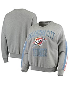 Women's Gray Oklahoma City Thunder Slouchy Rookie Pullover Sweatshirt