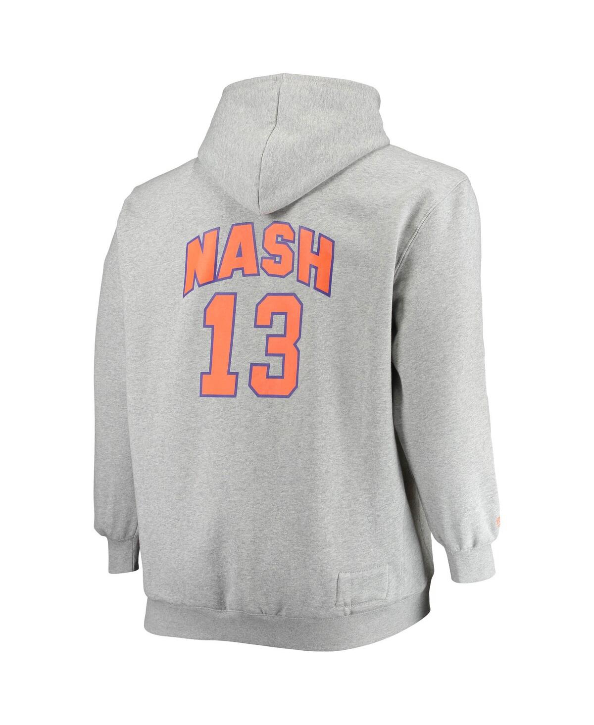 Shop Mitchell & Ness Men's  Steve Nash Heathered Gray Phoenix Suns Big And Tall Name And Number Pullover H