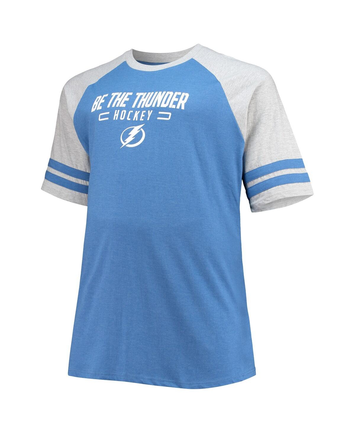 Shop Profile Men's Heathered Blue Tampa Bay Lightning Big And Tall Raglan T-shirt