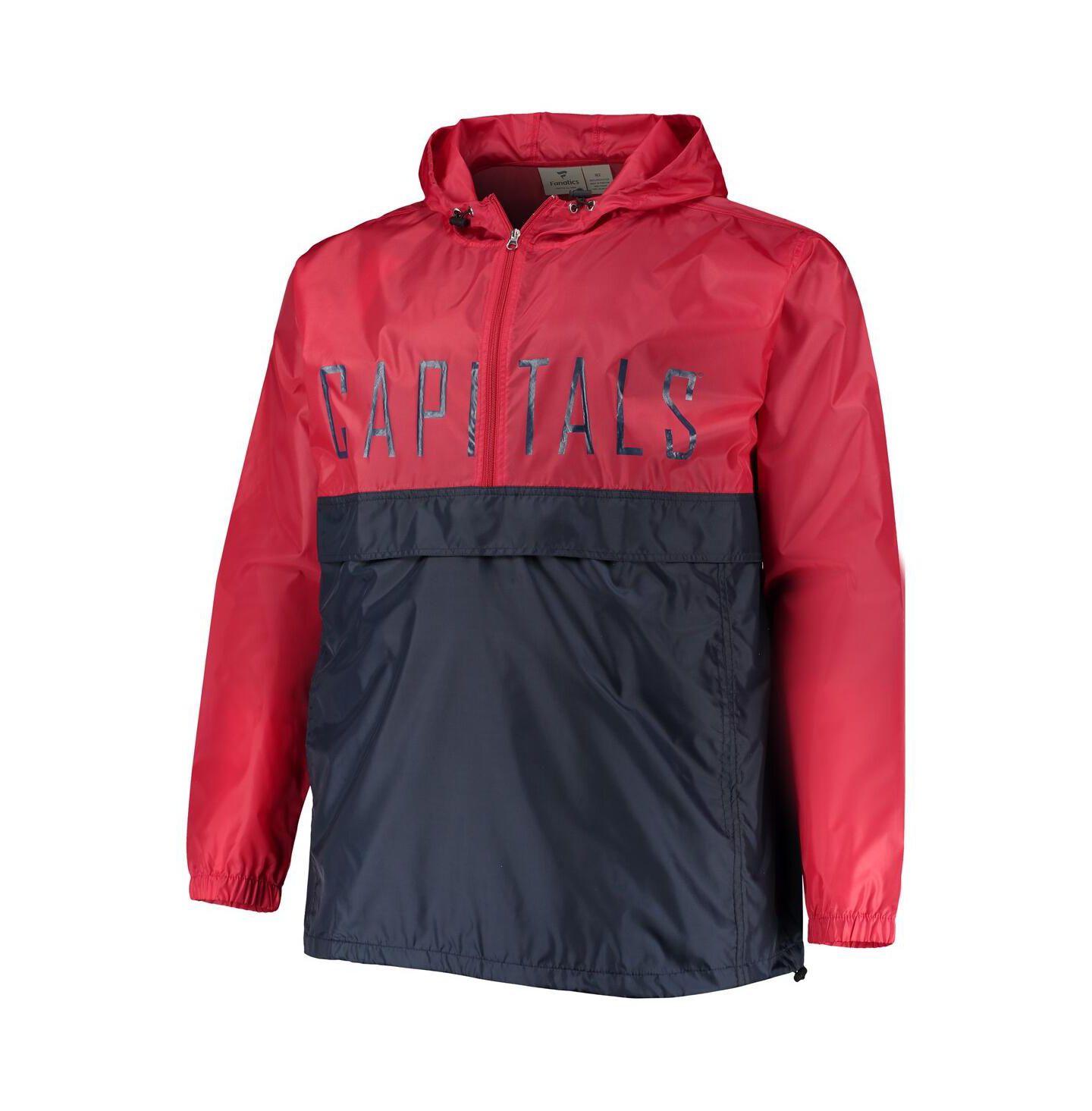 Мужское худи Profile Red Washington Capitals Big and Tall Anorak Half-Zip Pullover — фото 3