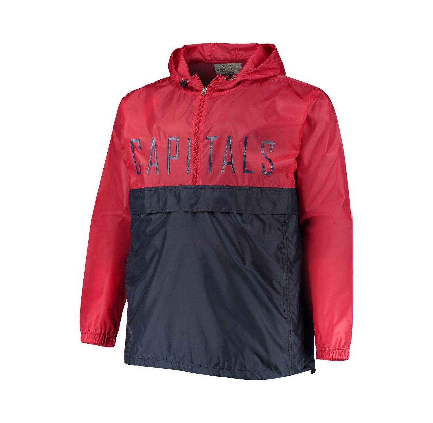 Men's Red Washington Capitals Big and Tall Anorak Half-Zip Pullover Hoodie