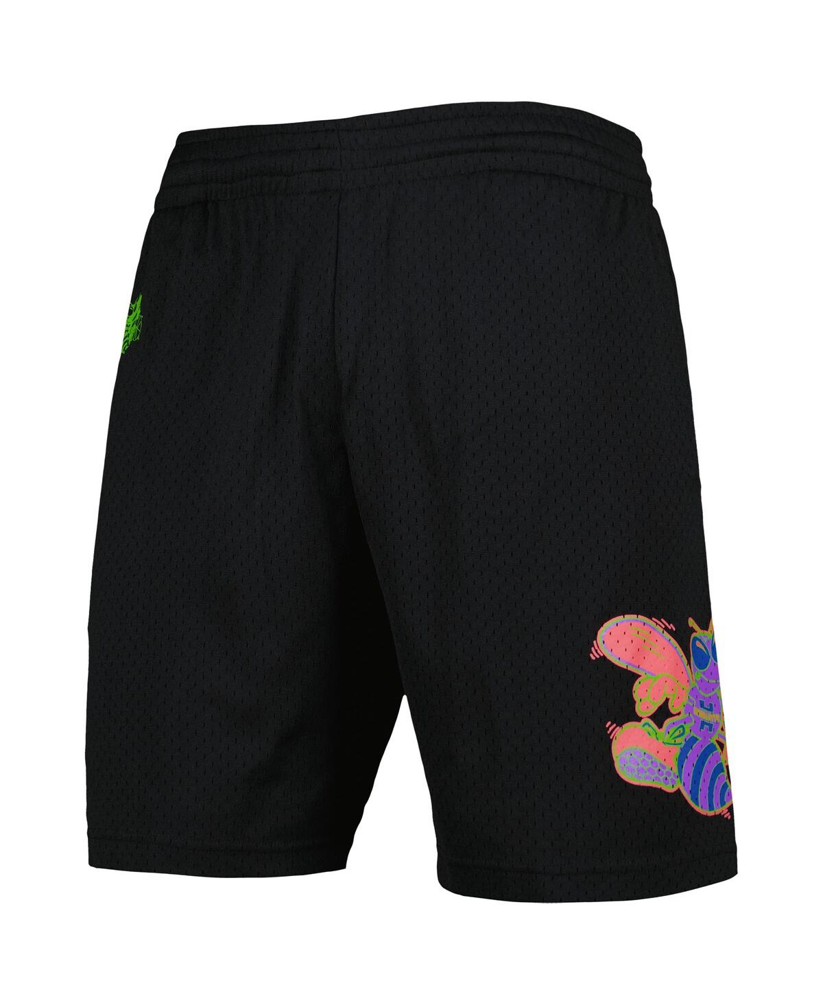 Mitchell & Ness Men's  Black Charlotte Hornets Hardwood Classics Color Bomb Energy Shorts In Black