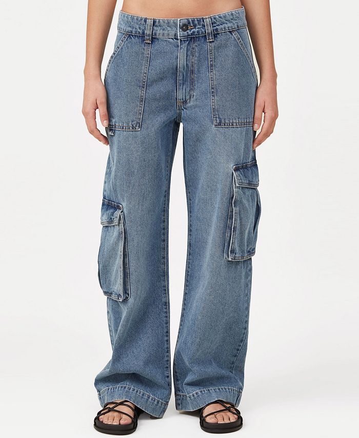 COTTON ON Women's Low Rise Cargo Denim Jeans Macy's