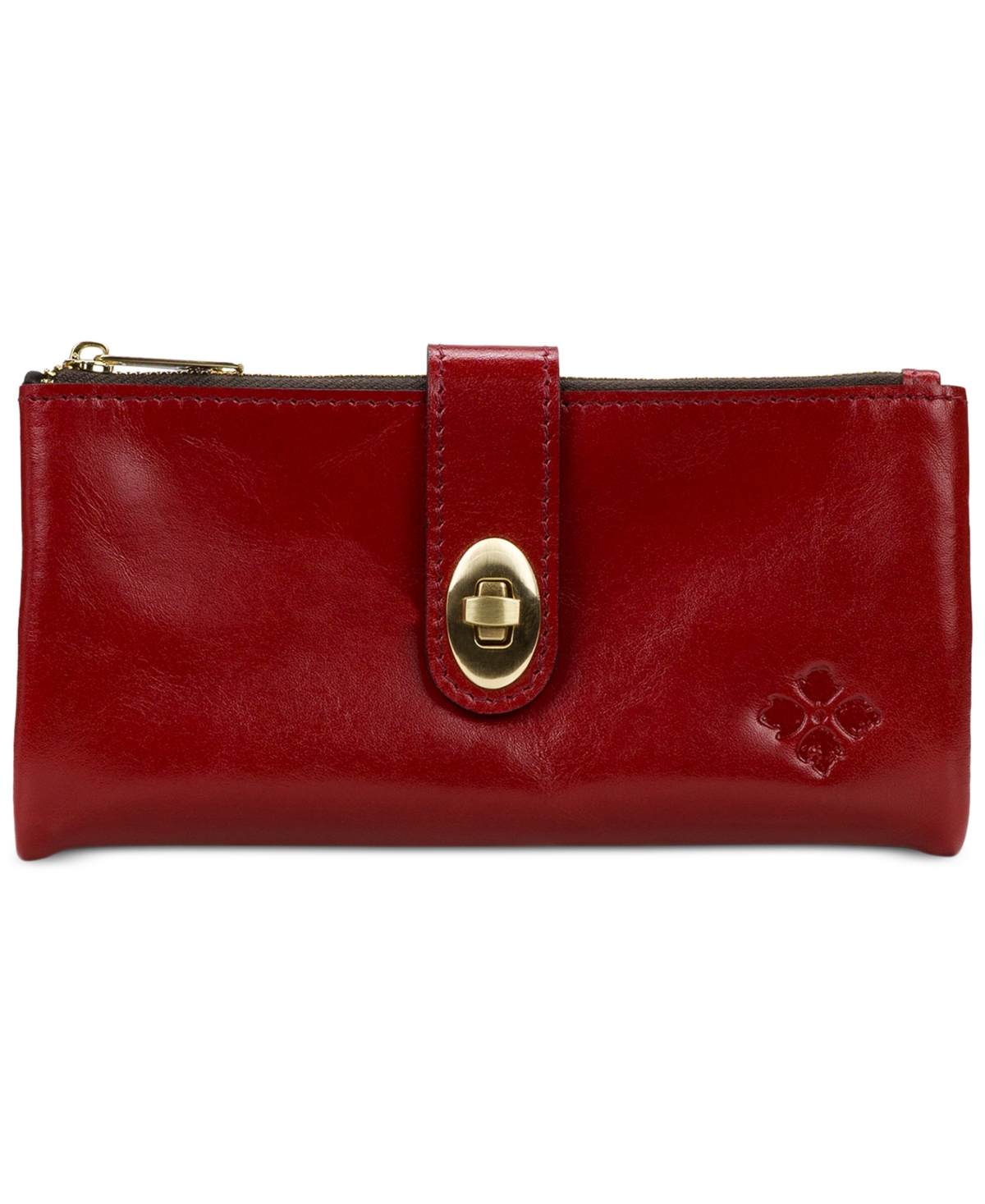 Patricia Nash Annesley Leather Wristlet In Berry Red
