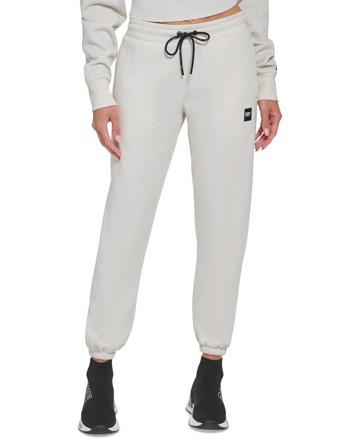 Dkny sport sparkle logo fleece joggers sale