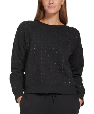 DKNY - Women's Active Embellished Dropped-Shoulder Top