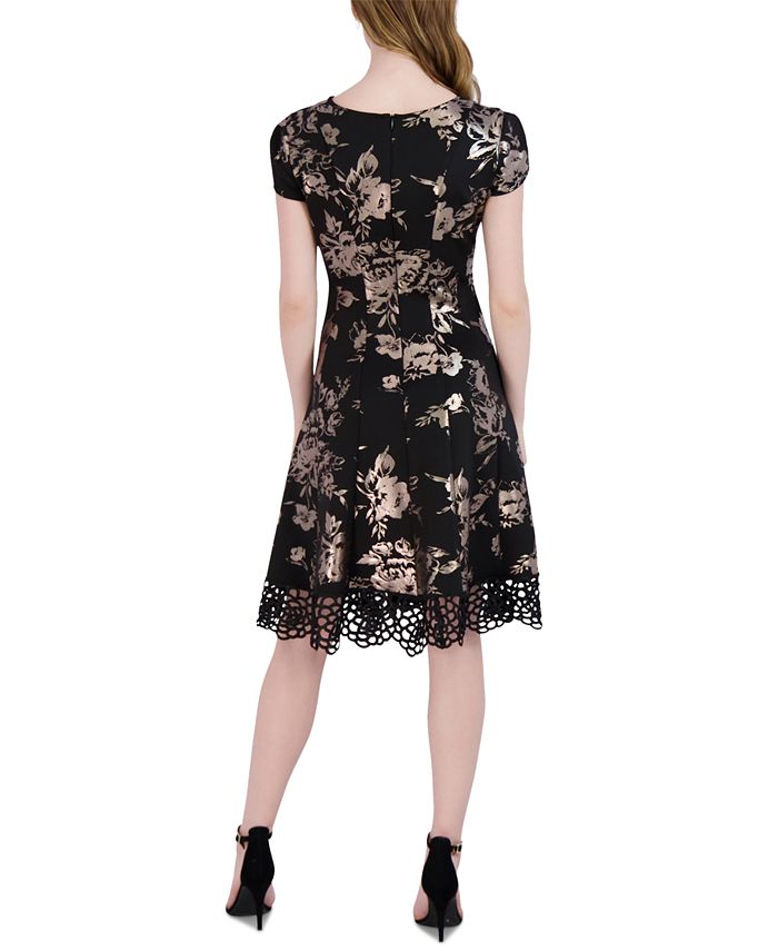 Donna Ricco Women's TulipSleeve LaceHem Fit & Flare Dress Macy's