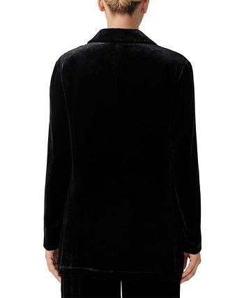 Eileen Fisher Women s Notch Lapel Silk Velvet Blazer Macy s