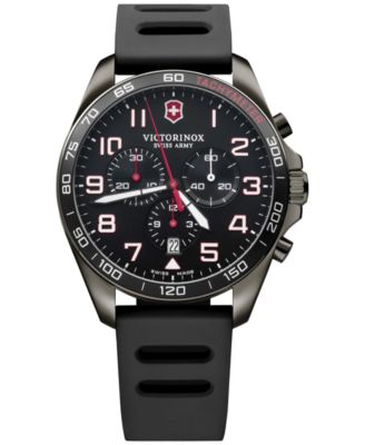 Victorinox - Men's Chronograph FieldForce Sport Black Rubber Strap Watch 42mm