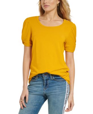 KARL LAGERFELD PARIS - Women's Short-Sleeve-Detail Blouse