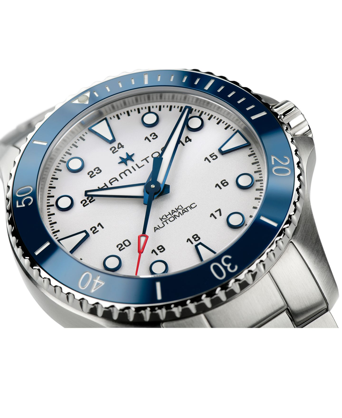 Мужские часы Hamilton Swiss Automatic Khaki Navy Scuba Stainless Steel Bracelet Watch 43mm — фото 4