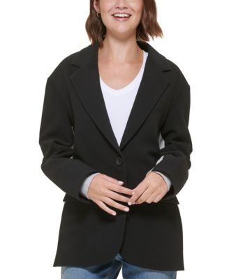 Calvin Klein Jeans - Women's Mixed-Media Fleece-Back Blazer