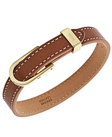 Heritage D Link Brown Leather Strap Bracelet