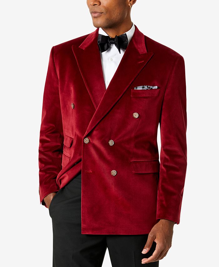 Tayion Collection Men's Classic-Fit Velvet Suit Jacket & Reviews ...
