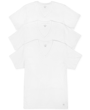 image of Calvin Klein Men-s Cotton Classics Short Sleeve V-Neck T-Shirts Classic Fit