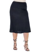 Plus Size Pull-On Tummy-Control Pencil Skirt