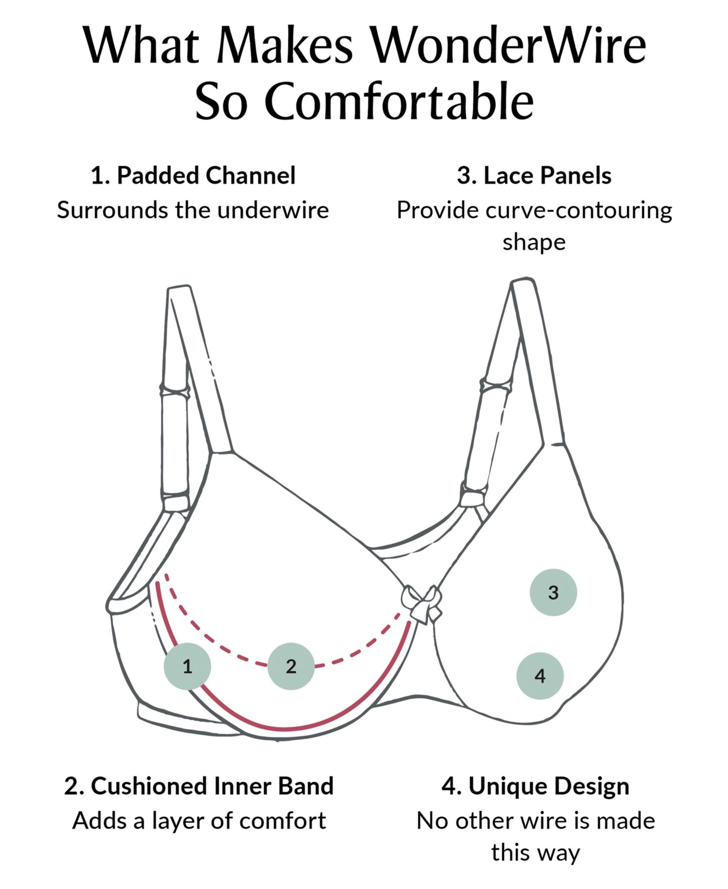 Plus Size Full Figure Wonderwire Lace Comfort Bra 9855