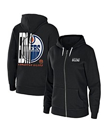 Women's Black Edmonton Oilers Sponge Fleece Full-Zip Hoodie