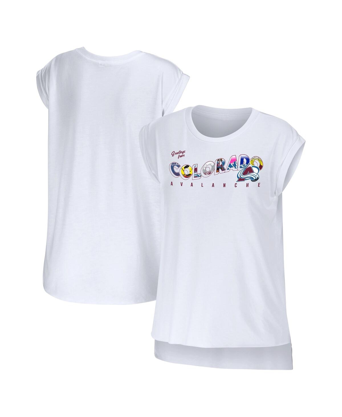 Wear By Erin Andrews Women's  White Colorado Avalanche Greetings From Muscle T-shirt