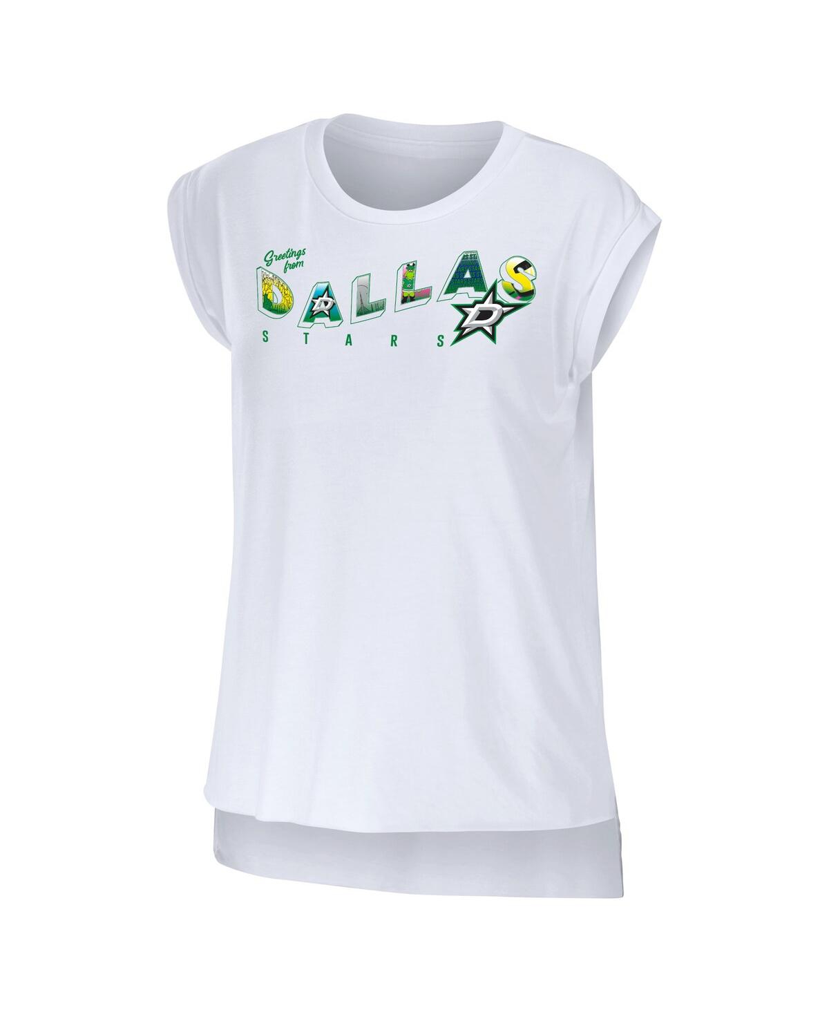 Shop Wear By Erin Andrews Women's  White Dallas Stars Greetings From Muscle T-shirt