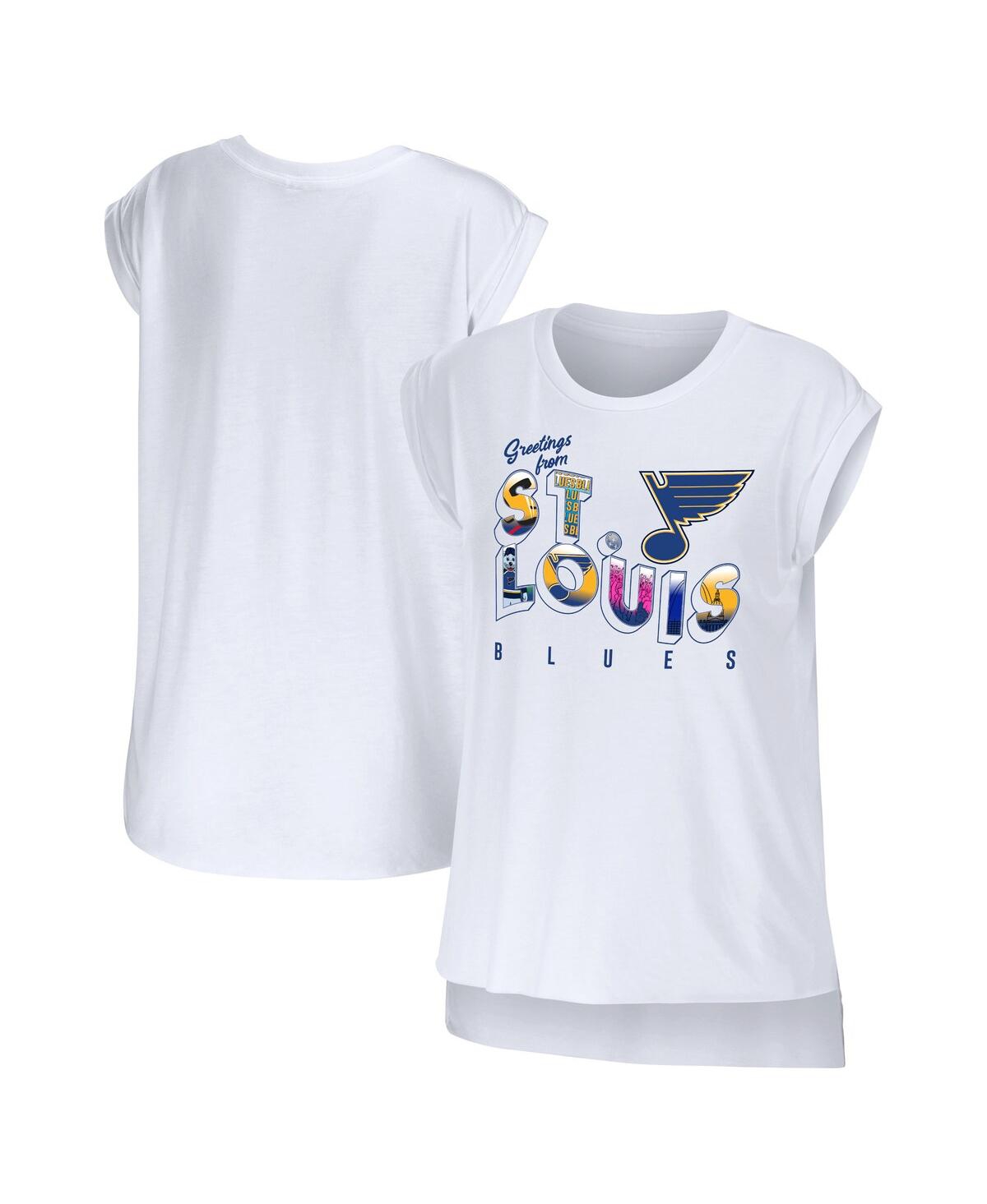 Women's Wear by Erin Andrews White St. Louis Blues Greetings From Muscle T-shirt - White