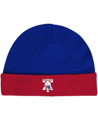 Infant Boys and Girls Royal, Red Philadelphia 76ers Hardwood Classics Bodysuits and Cuffed Knit Hat Set