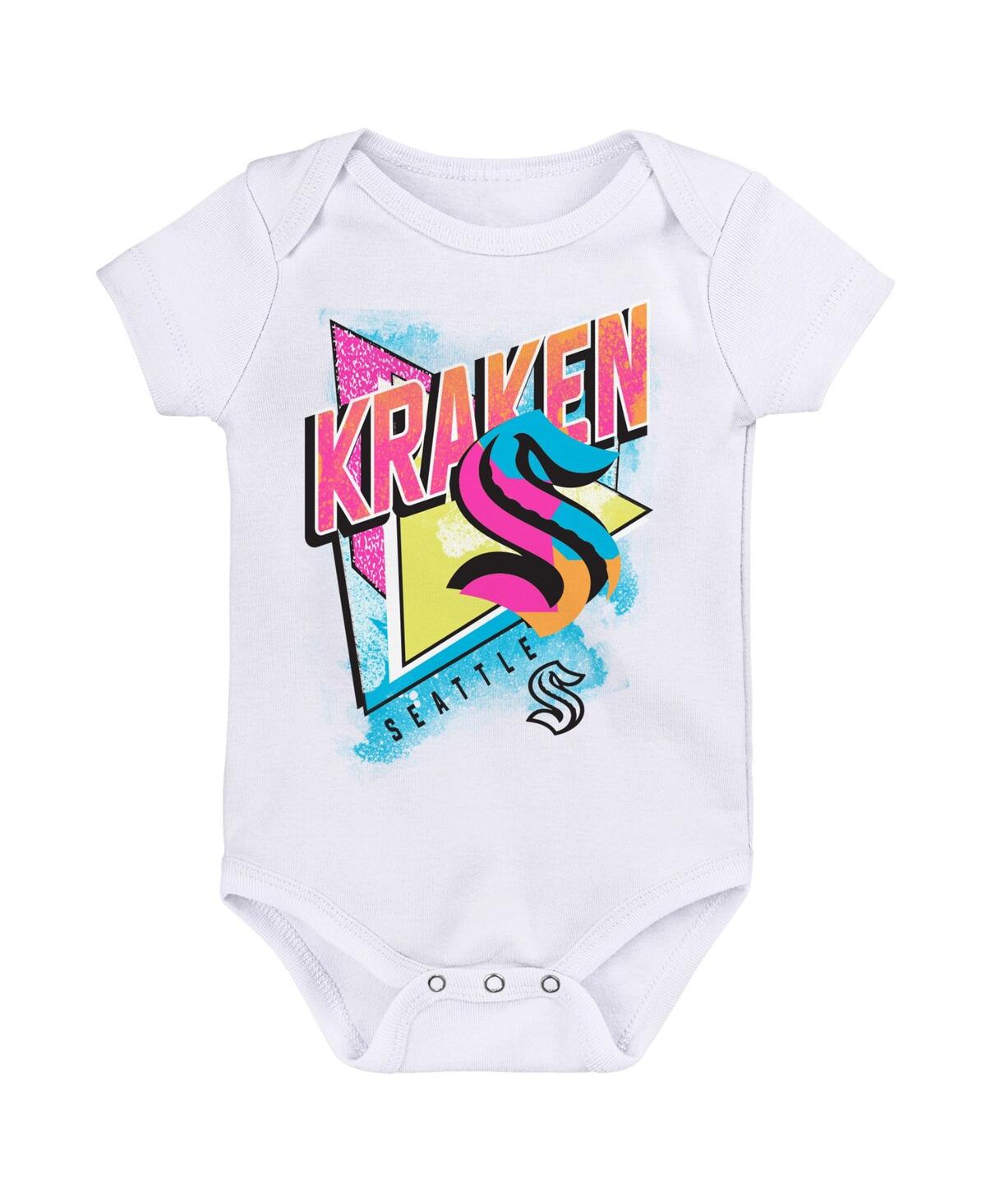 Outerstuff Babies' Newborn And Infant Boys And Girls White Seattle Kraken Full Throttle Bodysuit