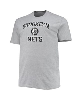 Men's Heathered Gray Brooklyn Nets Big and Tall Heart and Soul T-shirt