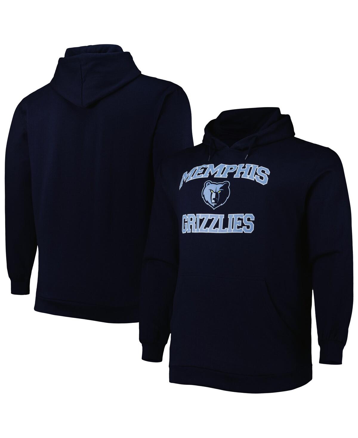 Shop Profile Men's Navy Memphis Grizzlies Big And Tall Heart And Soul Pullover Hoodie
