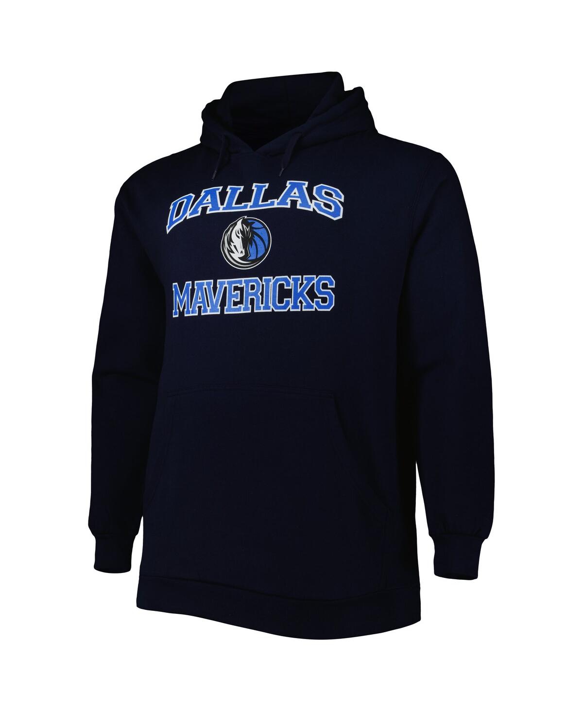Profile Men's Navy Dallas Mavericks Big And Tall Heart And Soul Pullover Hoodie In Navy