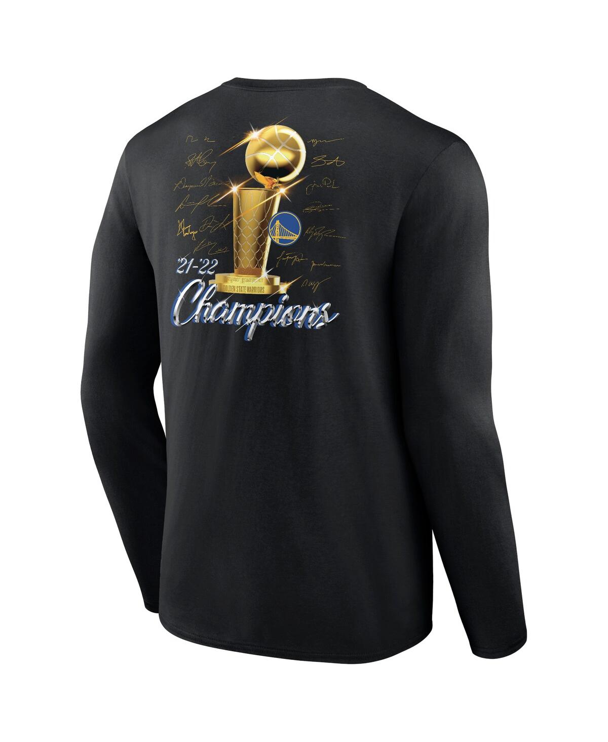 Men's FanaticsGolden State Warriors 2022 Nba Finals Champions Forward Roster Signature Long Sleeve T-shirt - Black