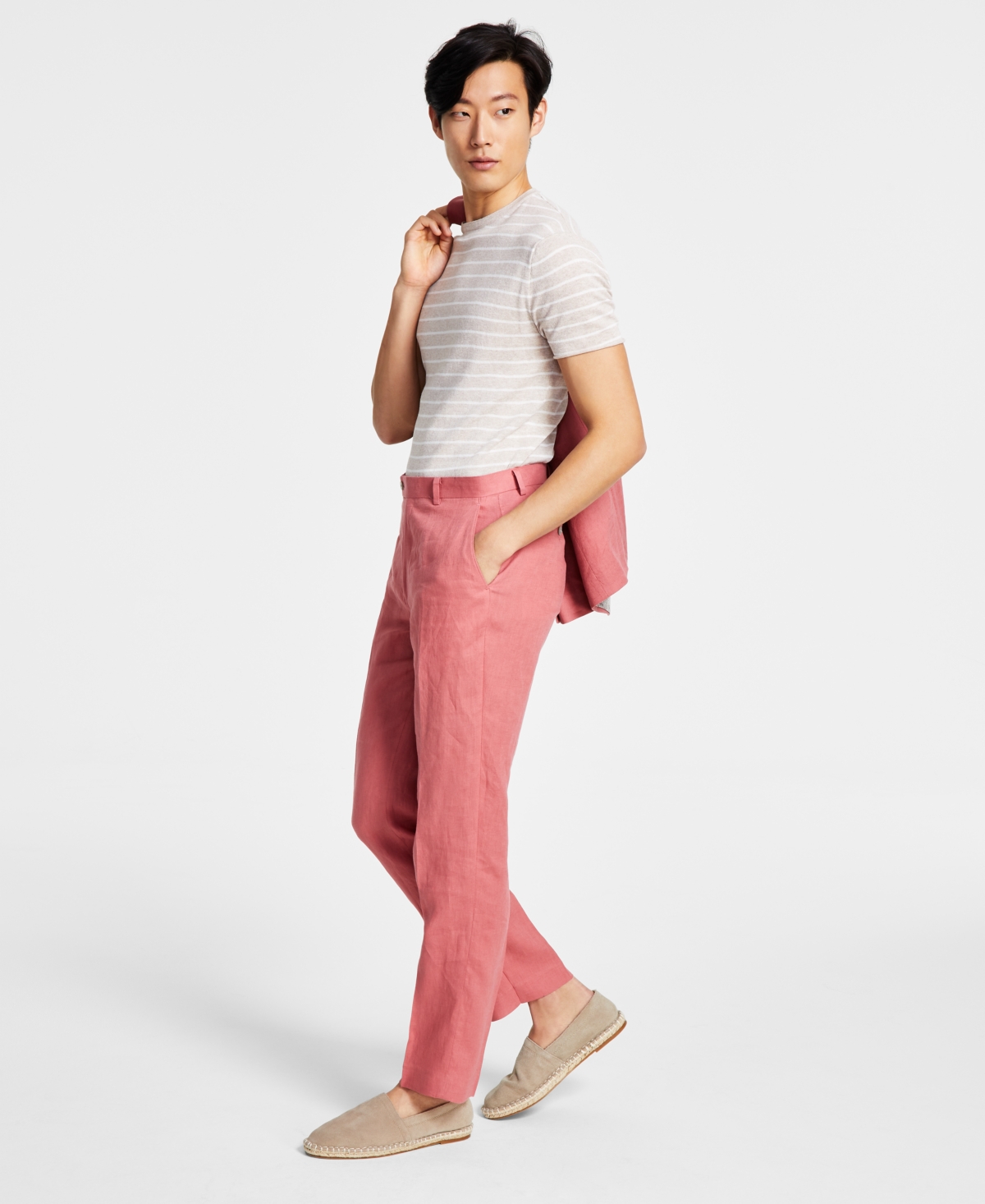 Lauren Ralph Lauren Men's Ultraflex Classic-fit Linen Pants In Red