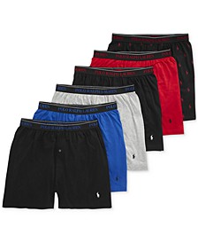 Men's Classic-Fit Knit Cotton Boxers, 6-Pack 