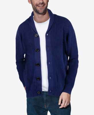 Blue Shawl Collar Men's Sweaters 