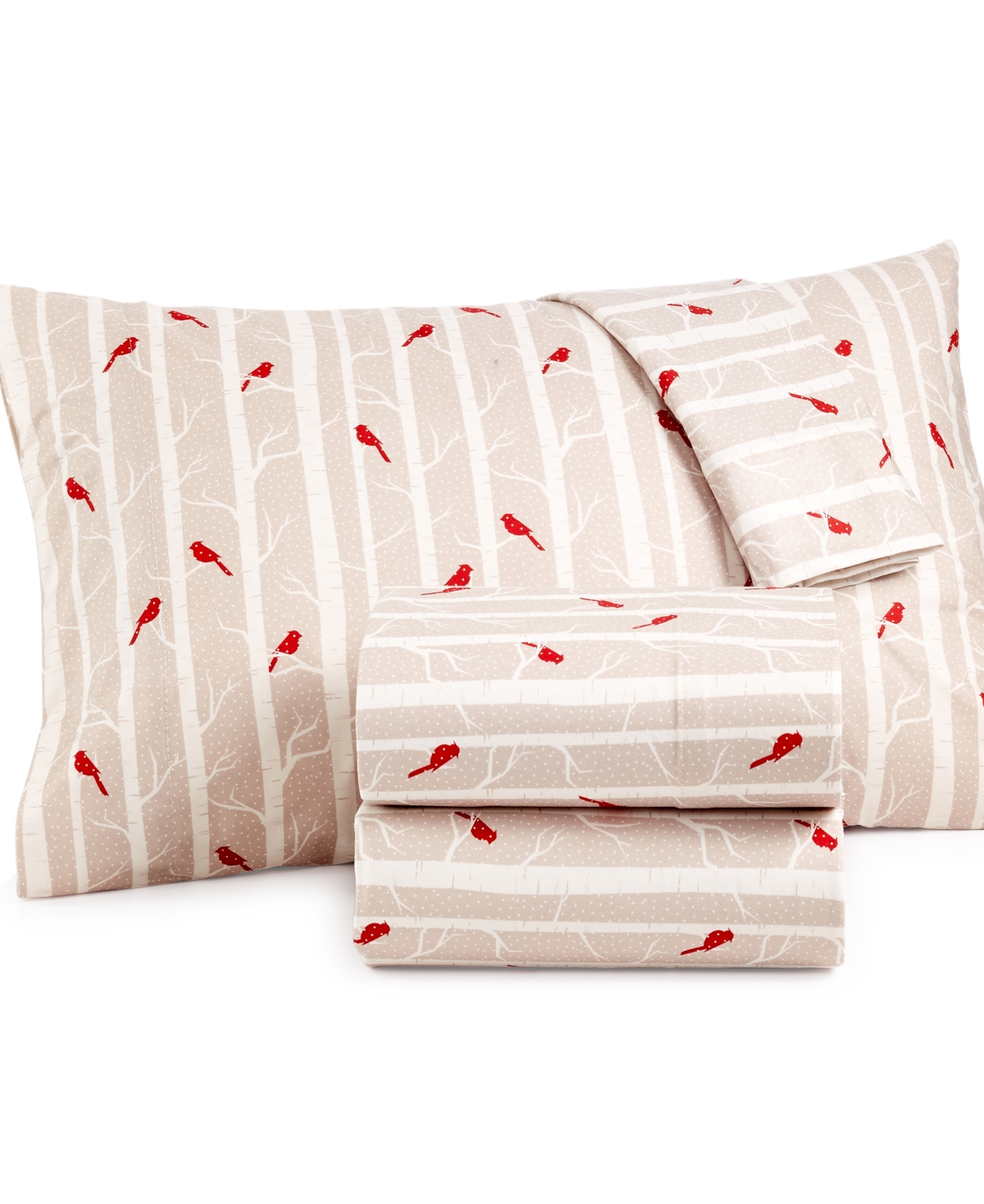 Shavel Micro Flannel Printed California King 4-pc Sheet Set In Cardinals