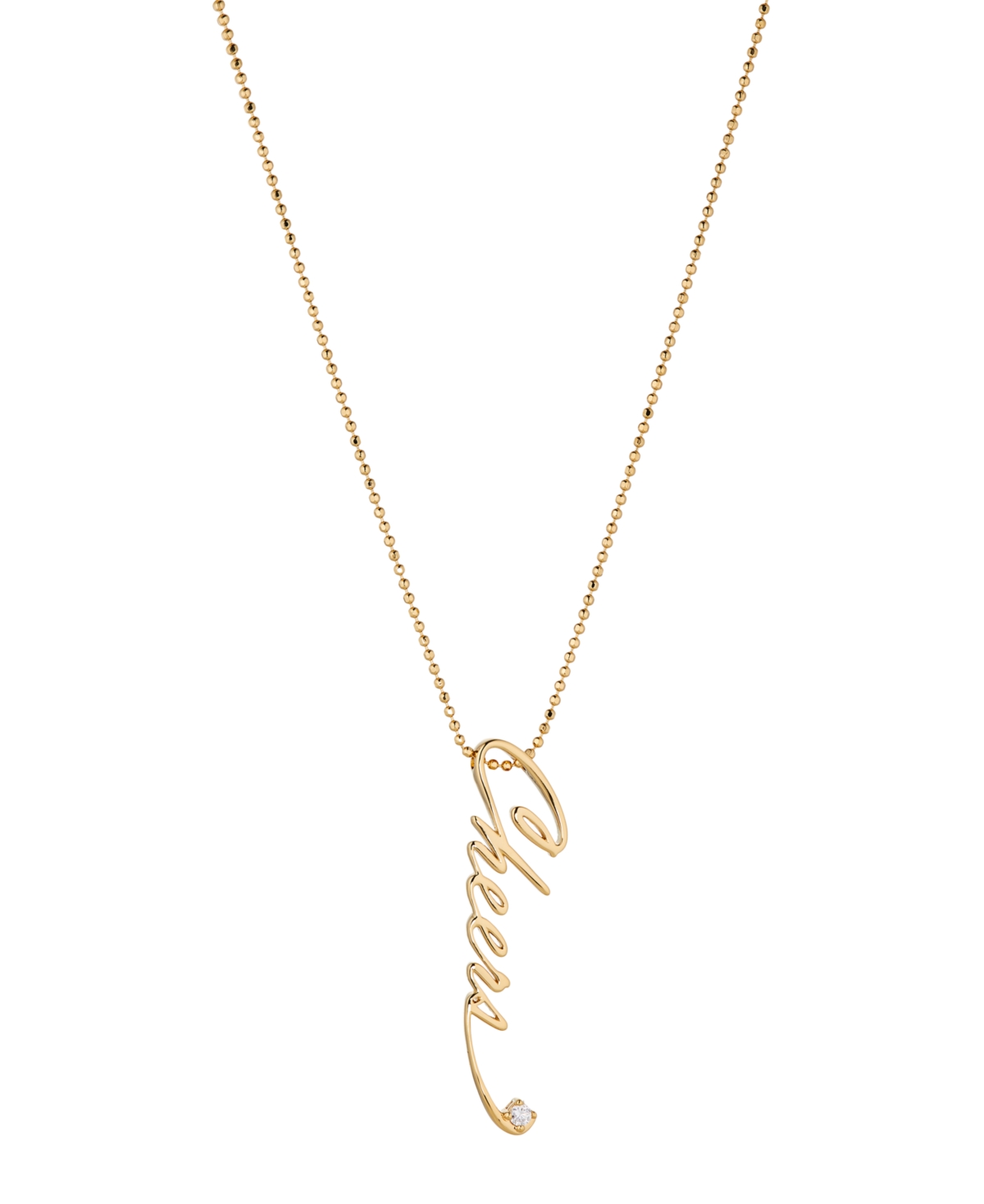 Ava Nadri Script 'cheers' Necklace In 18k Gold Plated Brass